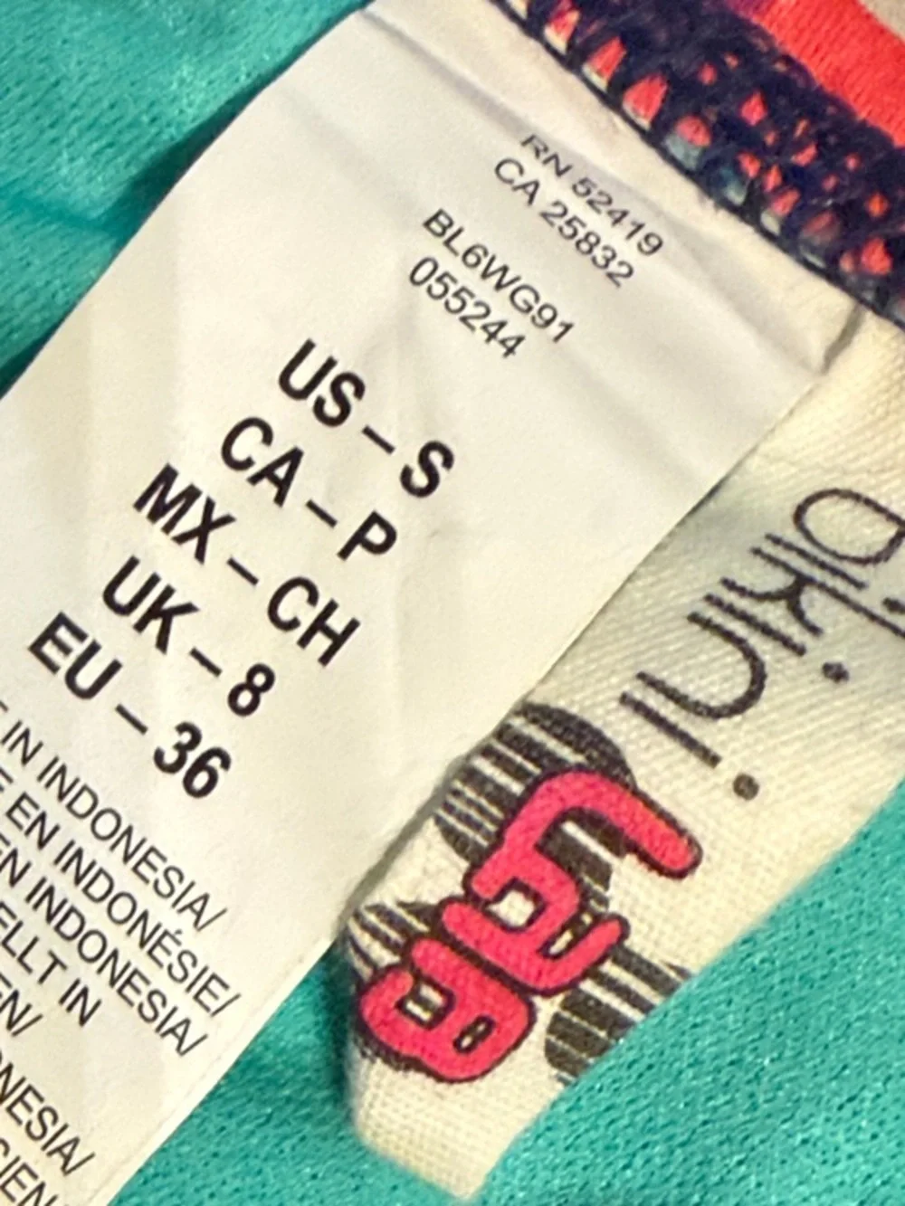 The Bikini Lab Red Teal Navy Tribal Print Bikini Size Small